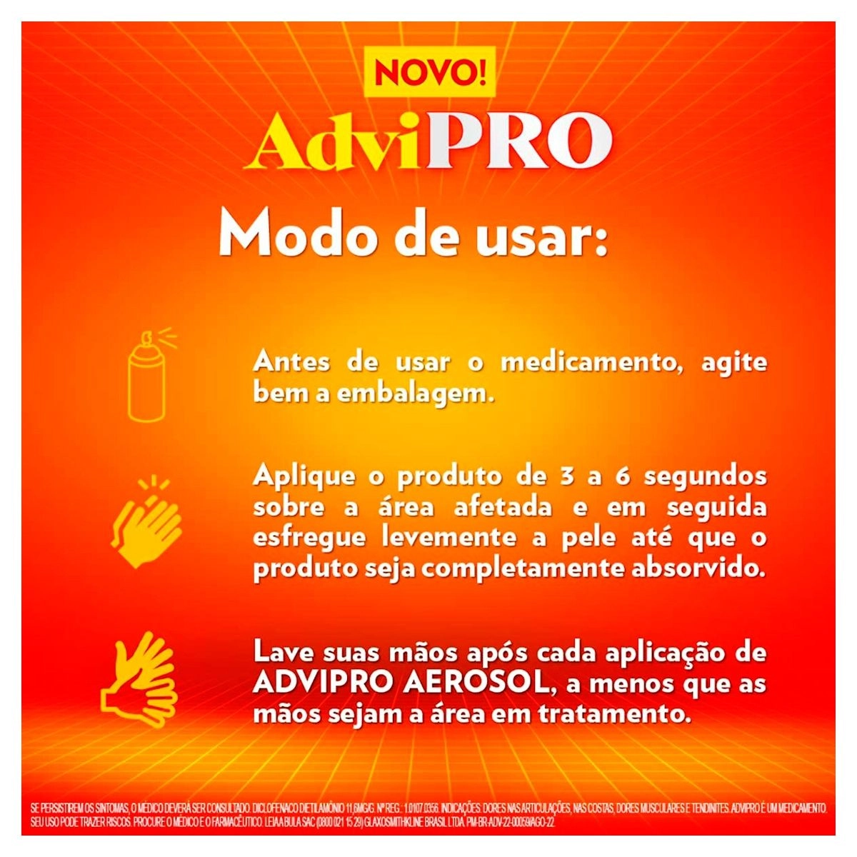 AdviPRO Diclofenaco Dietilamônio 11,6mg/g Aerosol Com 85ml Gsk