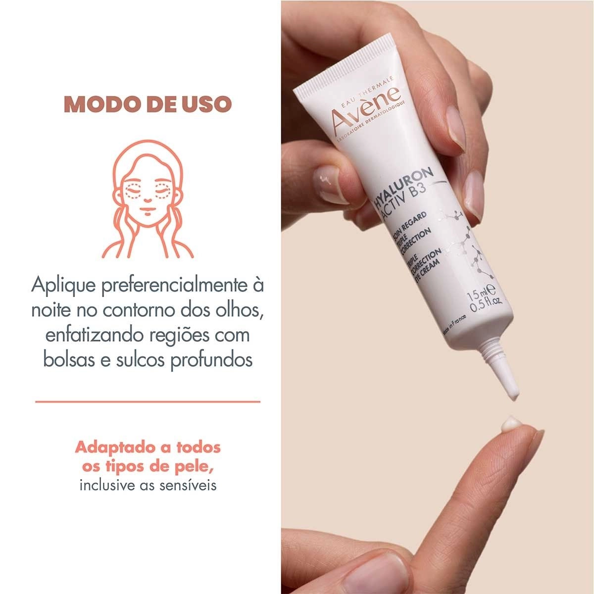 Creme Anti-idade Para Olhos Hyaluron Activ B3 Com 15ml Avène