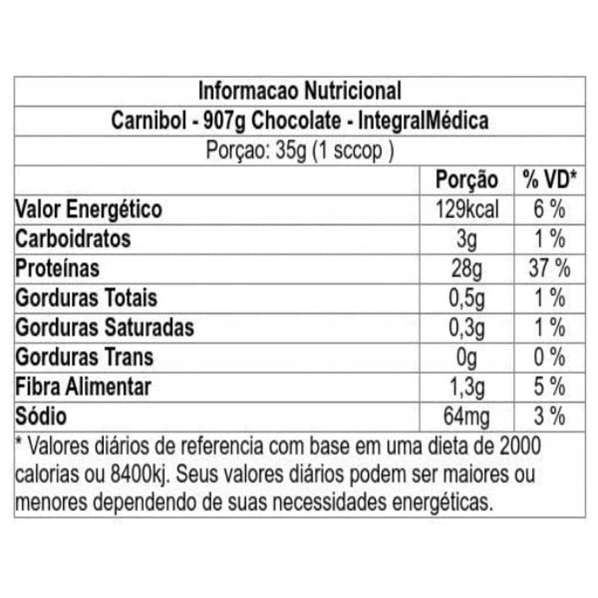 Carnibol Darkness 907gr Chocolate Integralmedica