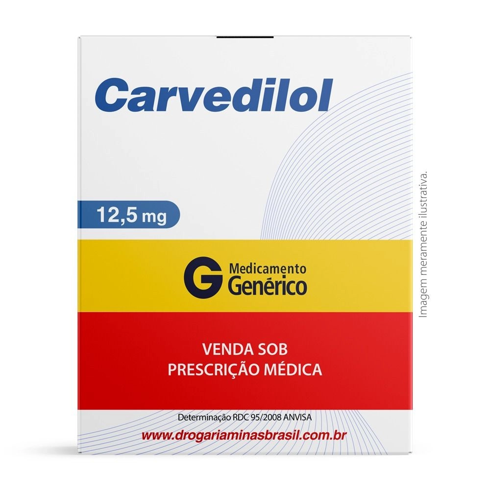Carvedilol 12,5mg Com 30 Comprimidos Genérico Biolab