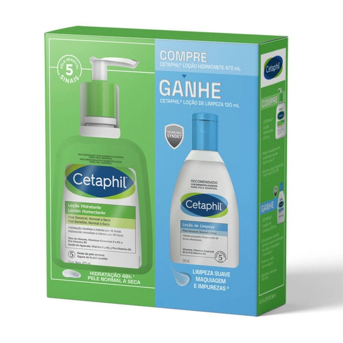 Kit Cetaphil Loção Hidratante 473ml E Loção De Limpeza 120ml Galderma