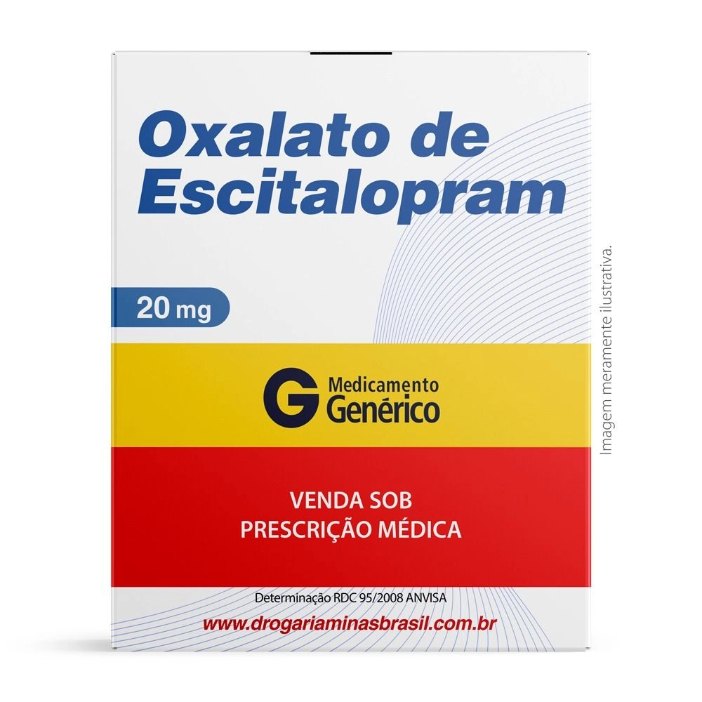 Oxalato de Escitalopram 20mg Com 30 Comprimidos Biosintética