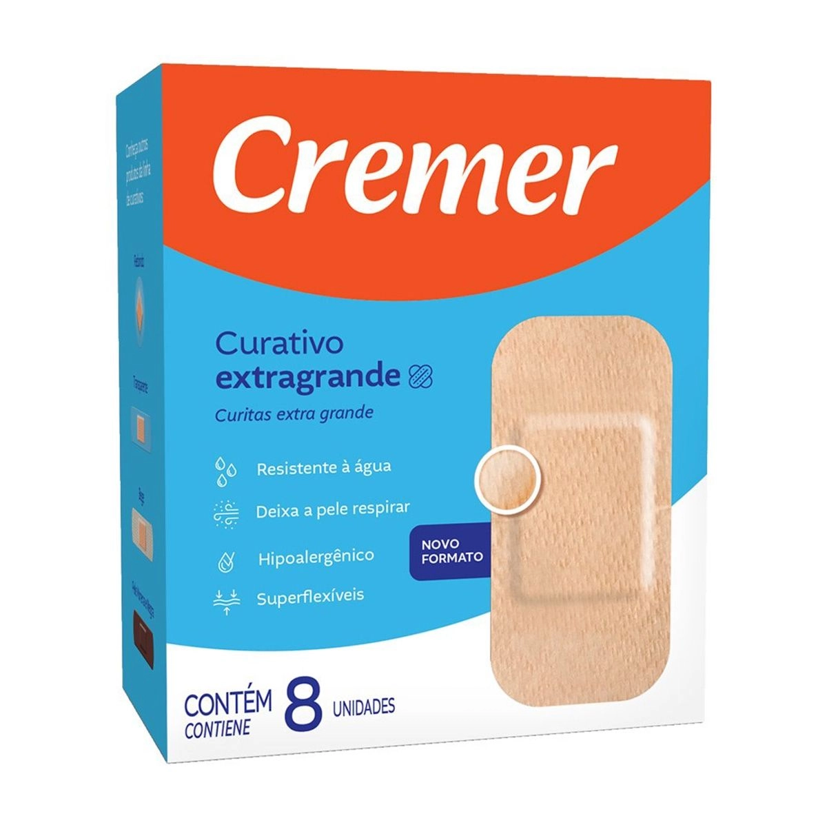 Curativo Extragrande Bege Com 8 Unidades Cremer