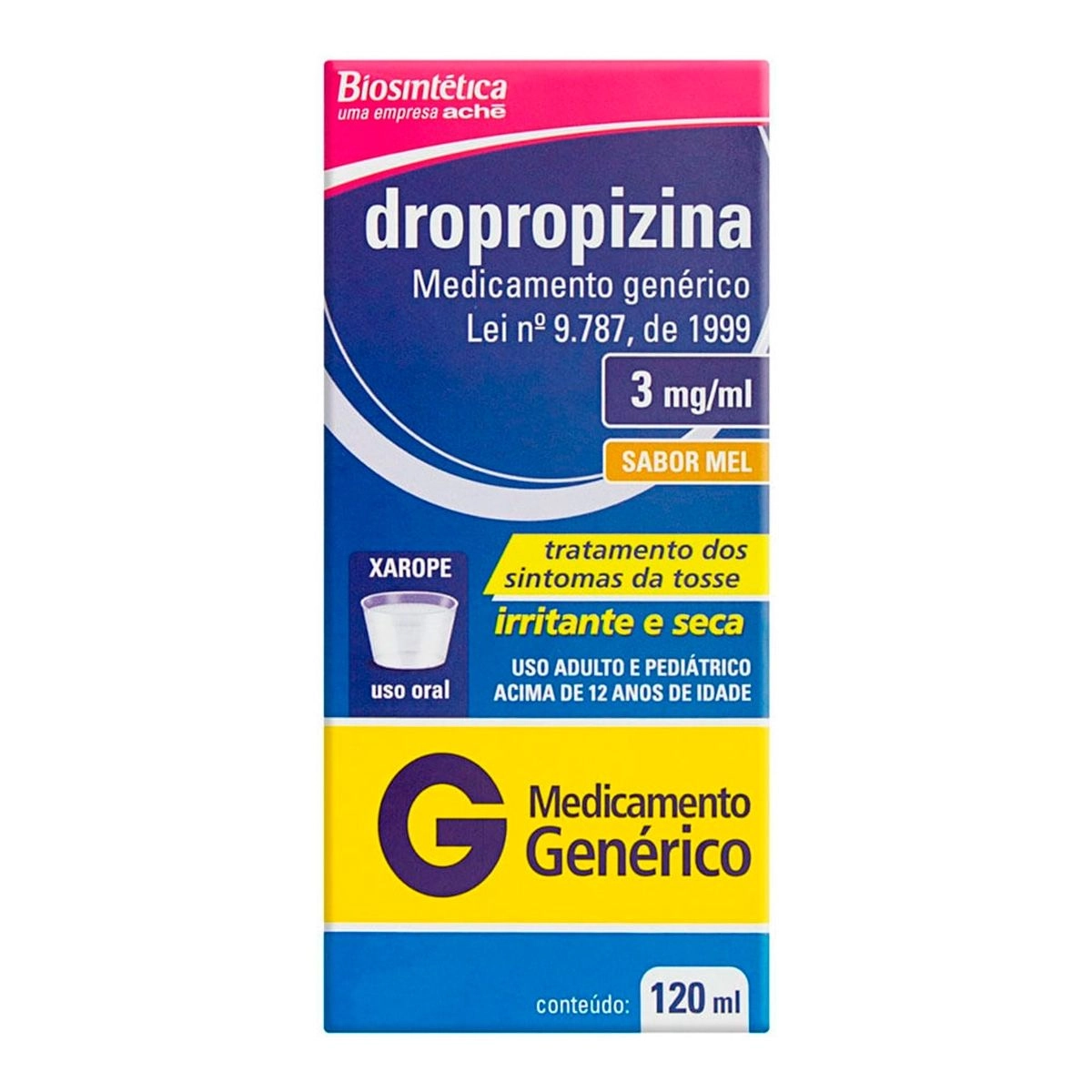 Dropropizina 3mg Xarope 120ml Generico Ache: Preço e para que serve