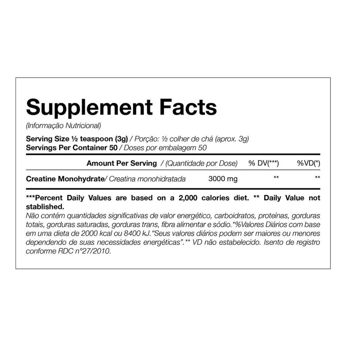 Creatina Creatine Sem Sabor 150G Black Skull