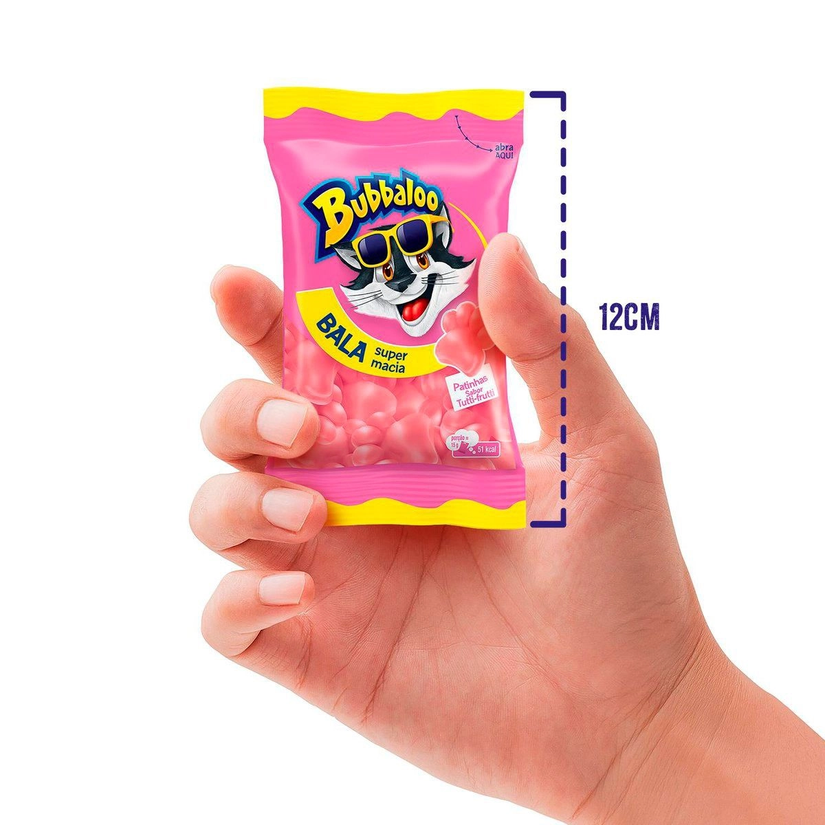 Bala Bubbaloo Patinhas Sabor Tutti-frutti 15g