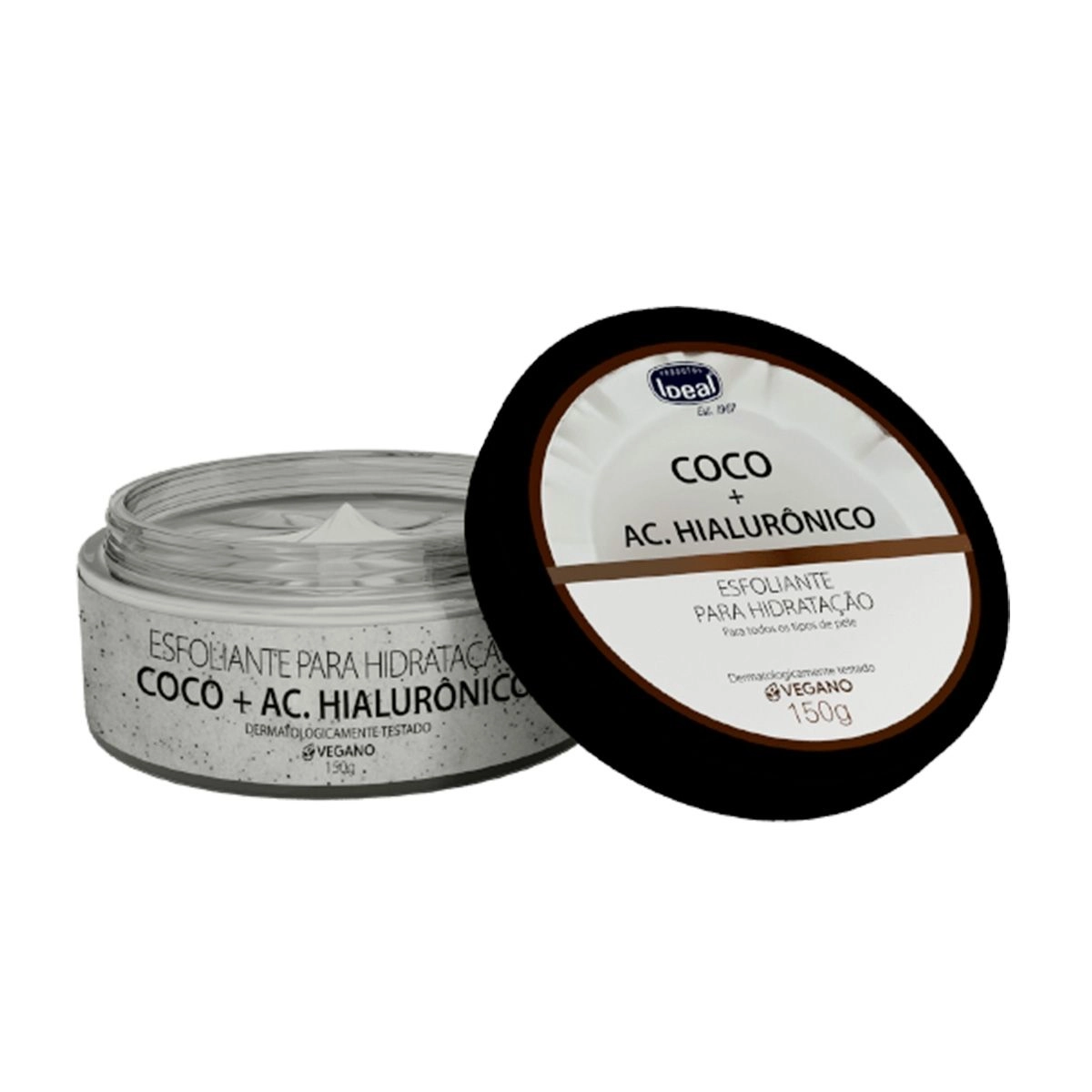 Esfoliante Para Hidratação Coco e Ácido Hialurônico Com 150g Ideal