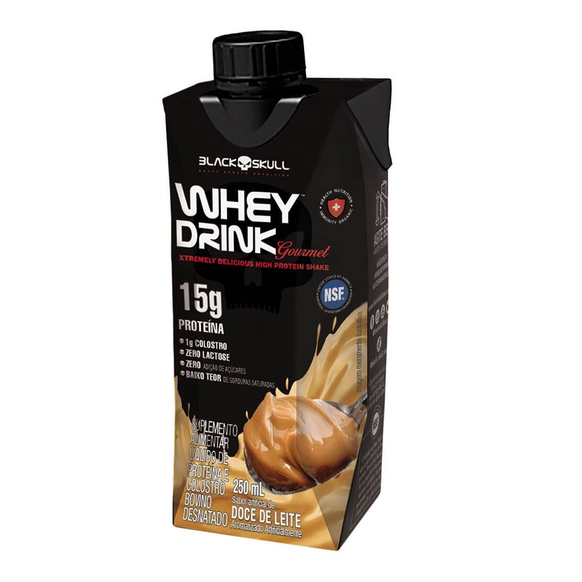 Whey Drink Gourmet Sabor Doce De Leite Com 250ml Black Skull