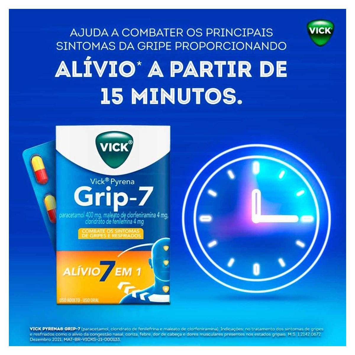 Vick Pyrena Grip 7 Com 10 Cápsulas
