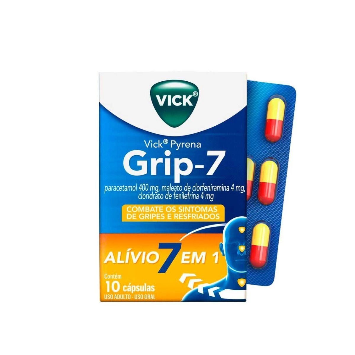 Vick Pyrena Grip 7 Com 10 Cápsulas
