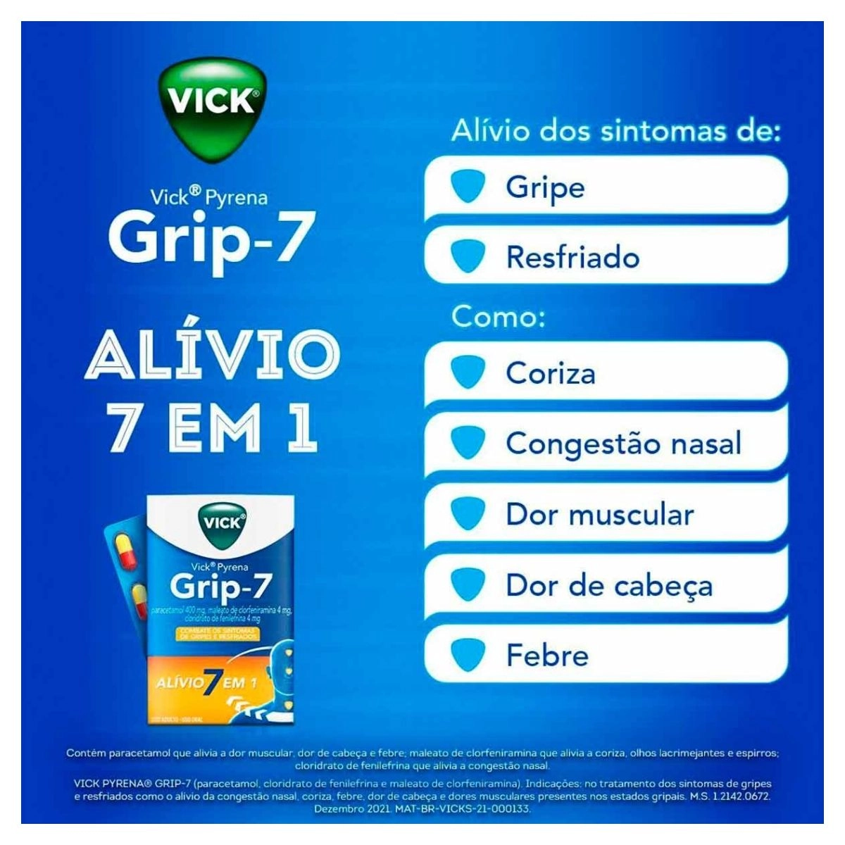 Vick Pyrena Grip 7 Com 10 Cápsulas