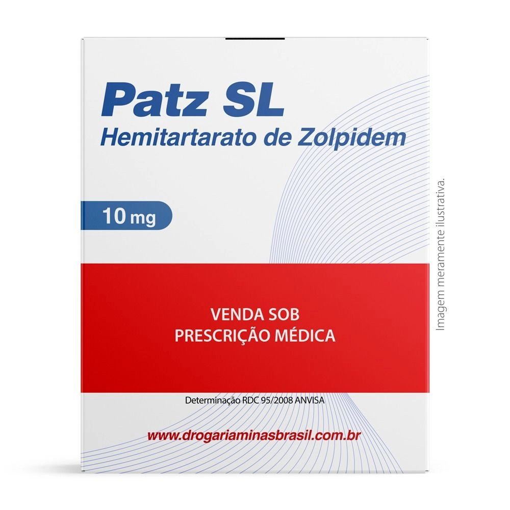 Patz SL Hemitartarato de Zolpidem 10mg Com 30 Comprimidos Sublinguais Ems