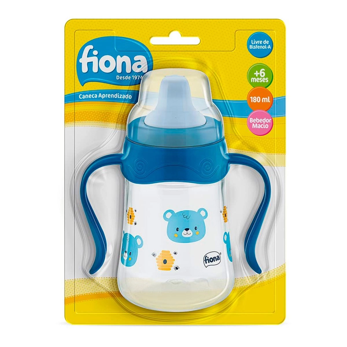 Caneca Aprendizado Fiona 180ml Azul Lillo
