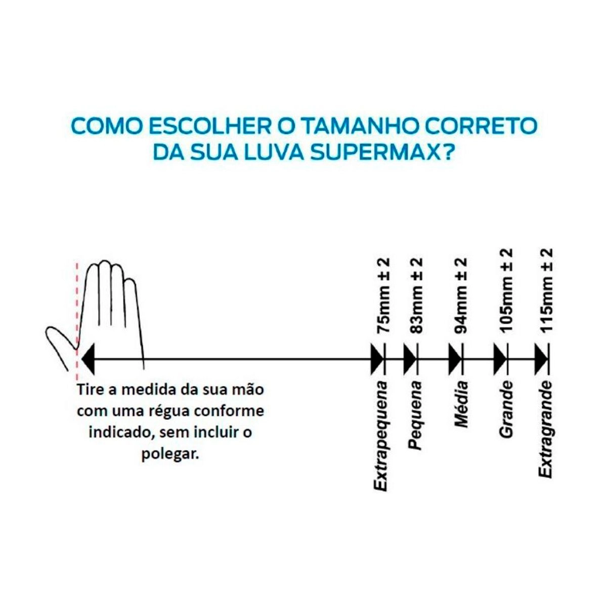 Luva de Procedimento Nitrílica Preta Sem Pó Extra Grande Com 100 Unidades Supermax