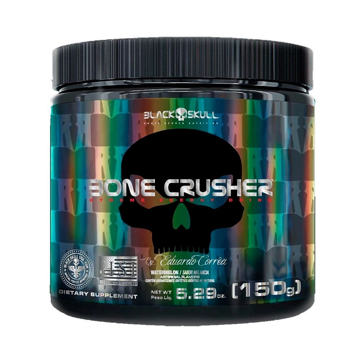 Pré Treino Bone Crusher Sabor Watermelon Com 150g Black Skull