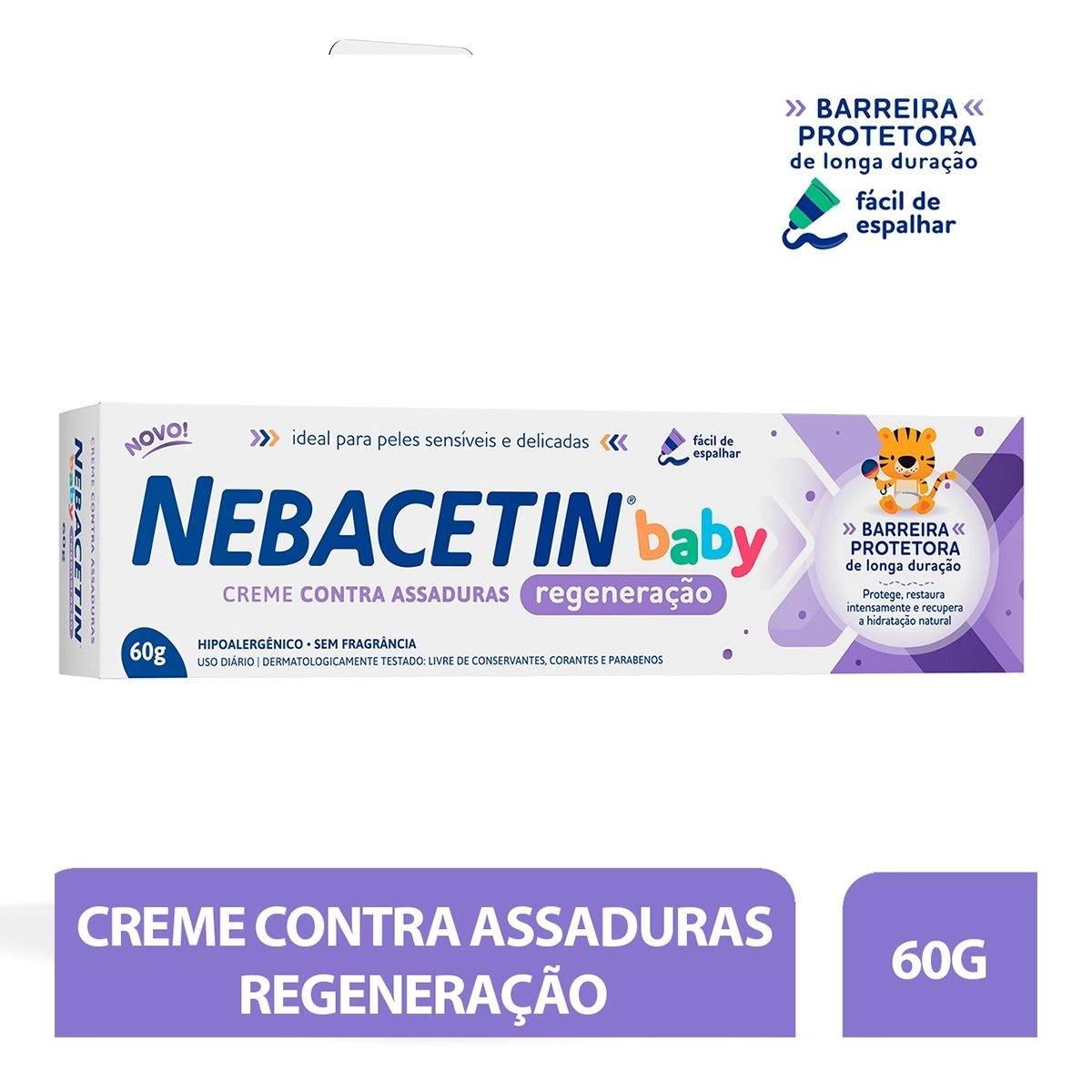 Creme Contra Assaduras Nebacetin Baby Regeneração Com 60g