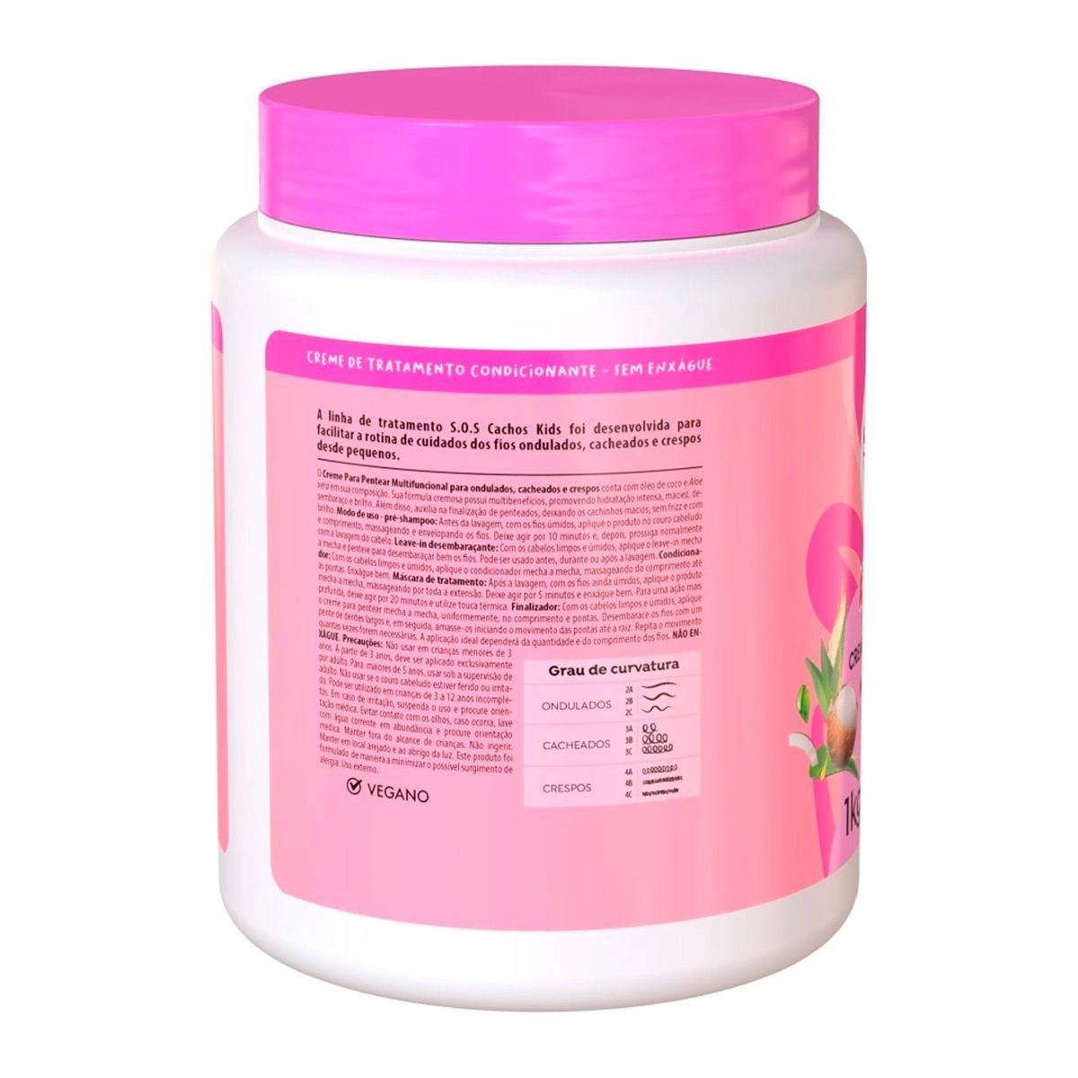 Creme Para Pentear 5 em 1 SOS Cachos Kids Hidratação Com 1kg Salon Line