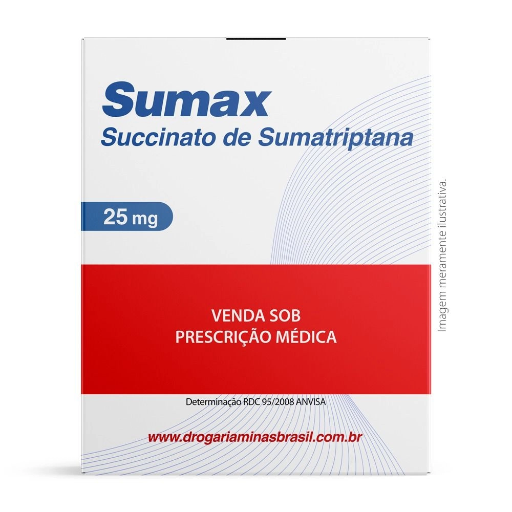 Sumax Succinato De Sumatriptana 25mg Com 6 Comprimidos Libbs