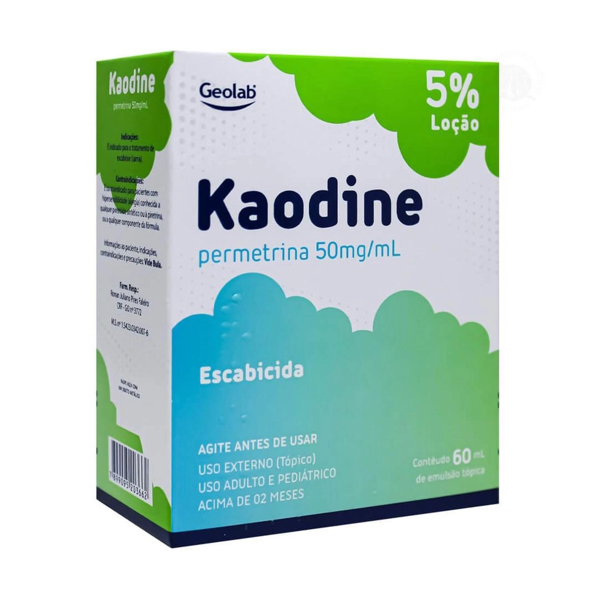 Kaodine Permetrina 50mg/mL Uso Tópico Com 60mL Geolab