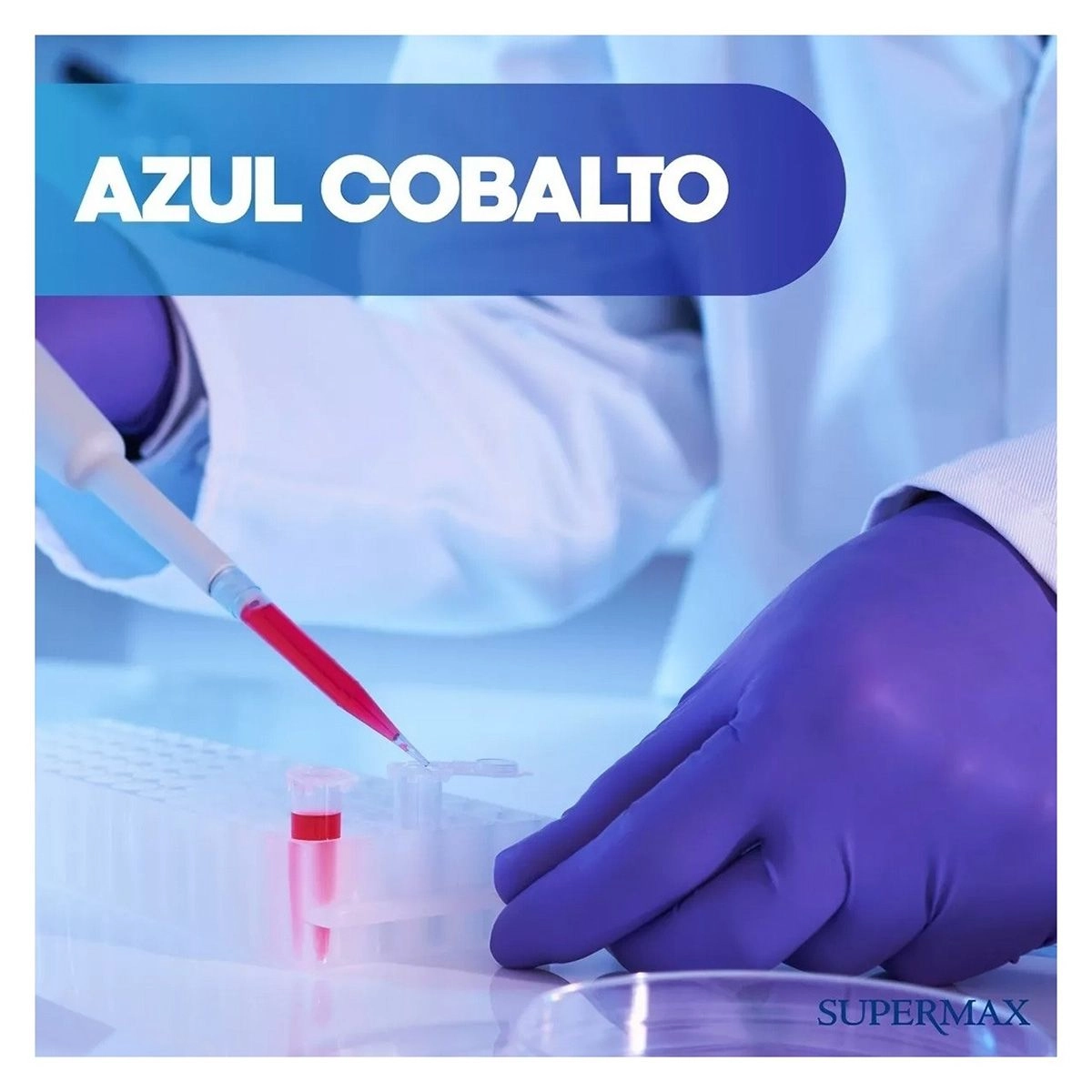 Luva de Procedimento Nitrílica Sonic Sem Pó Azul Tam Xg Com 100 Unidades Supermax