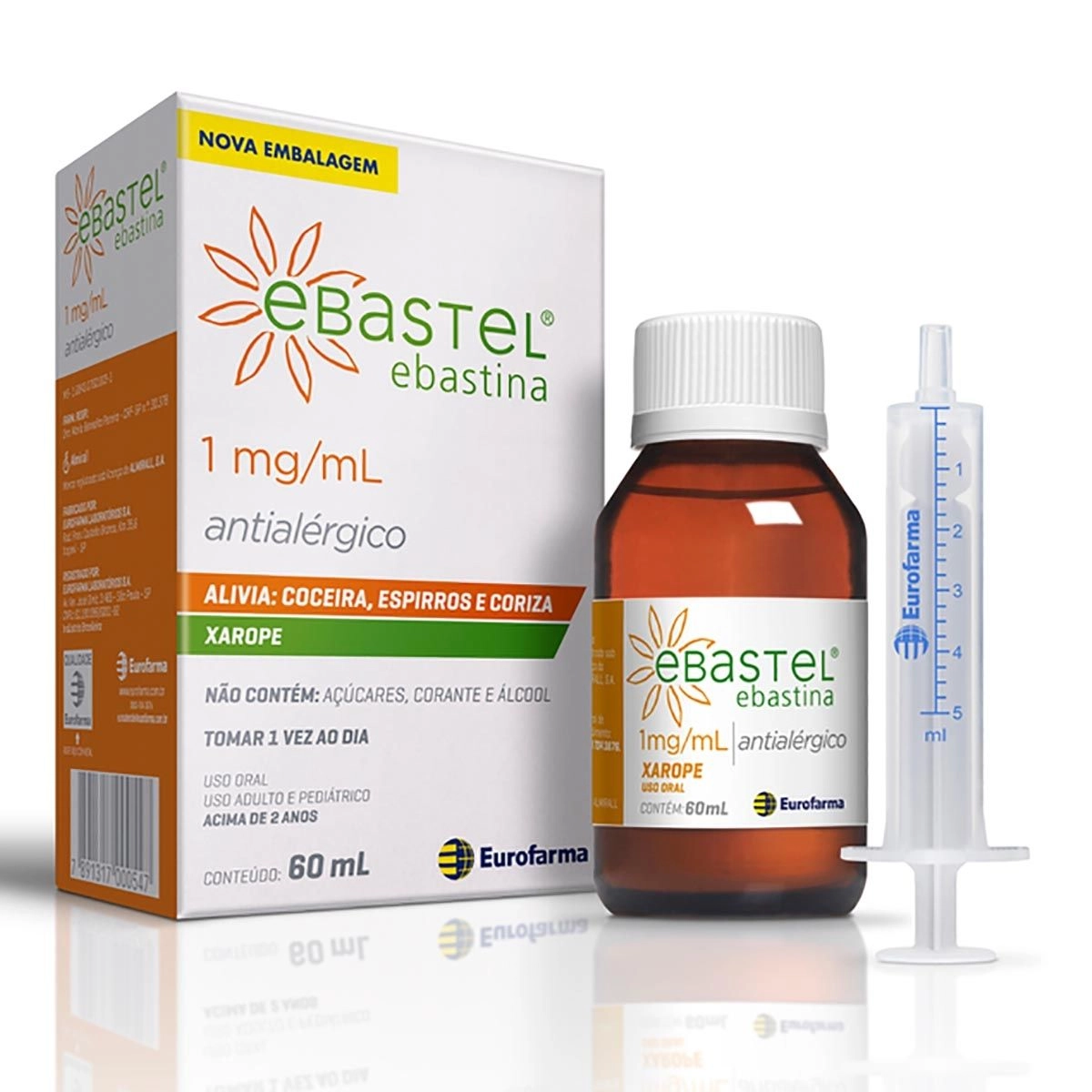 Ebastel Xarope 1 Mg/Ml Com 60 Ml