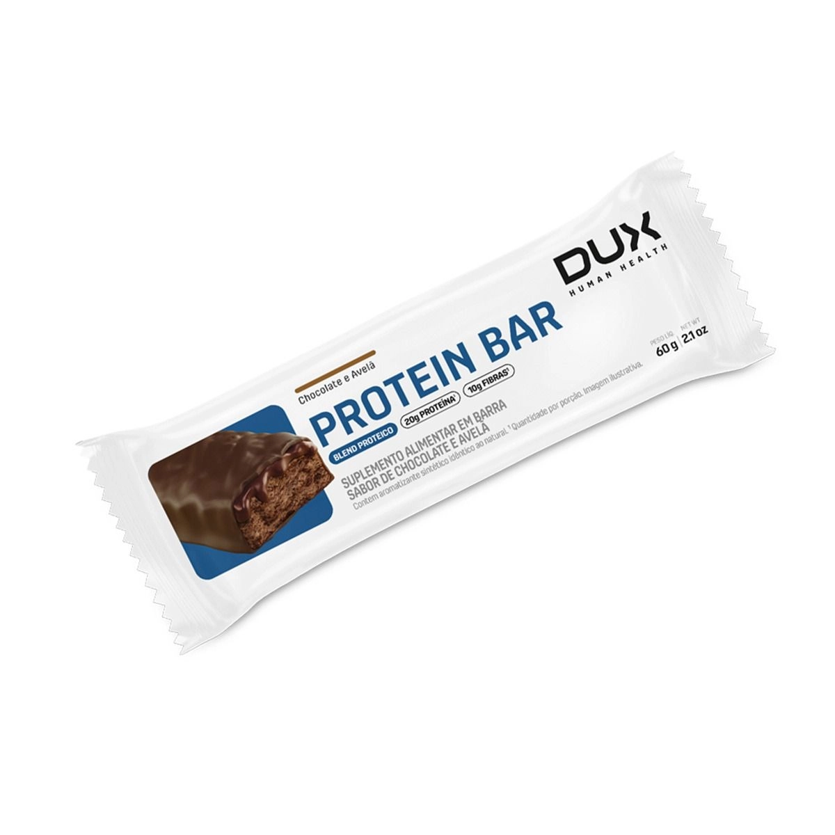 DUX Protein Bar Sabor Chocolate e Avelã Com 60G