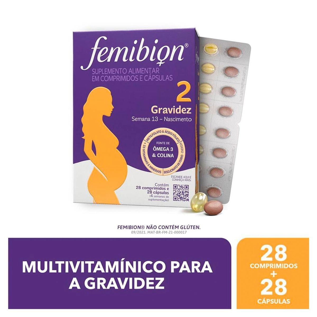 Multivitamínico Femibion 2 Para Gravidez Com 28 Comprimidos e 28 Cápsulas
