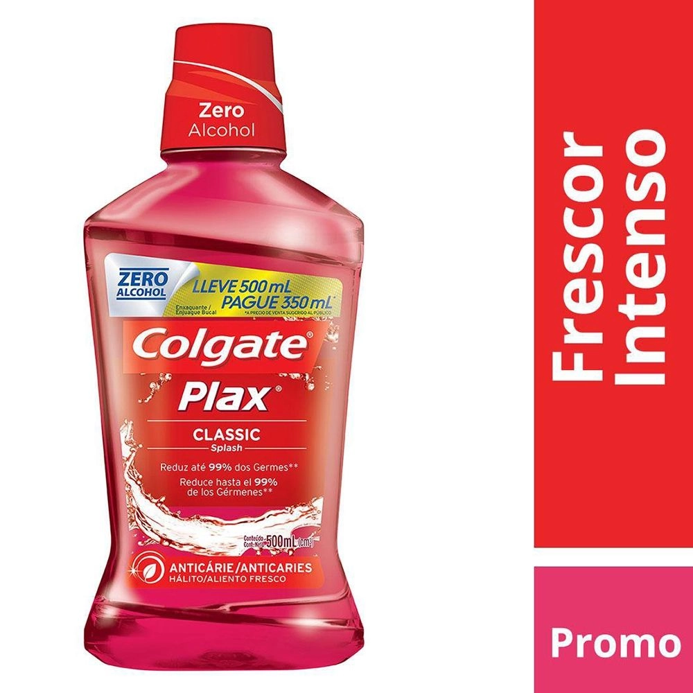 Enxaguante Bucal Colgate Plax Classic  Leve 500ml Pague 350ml