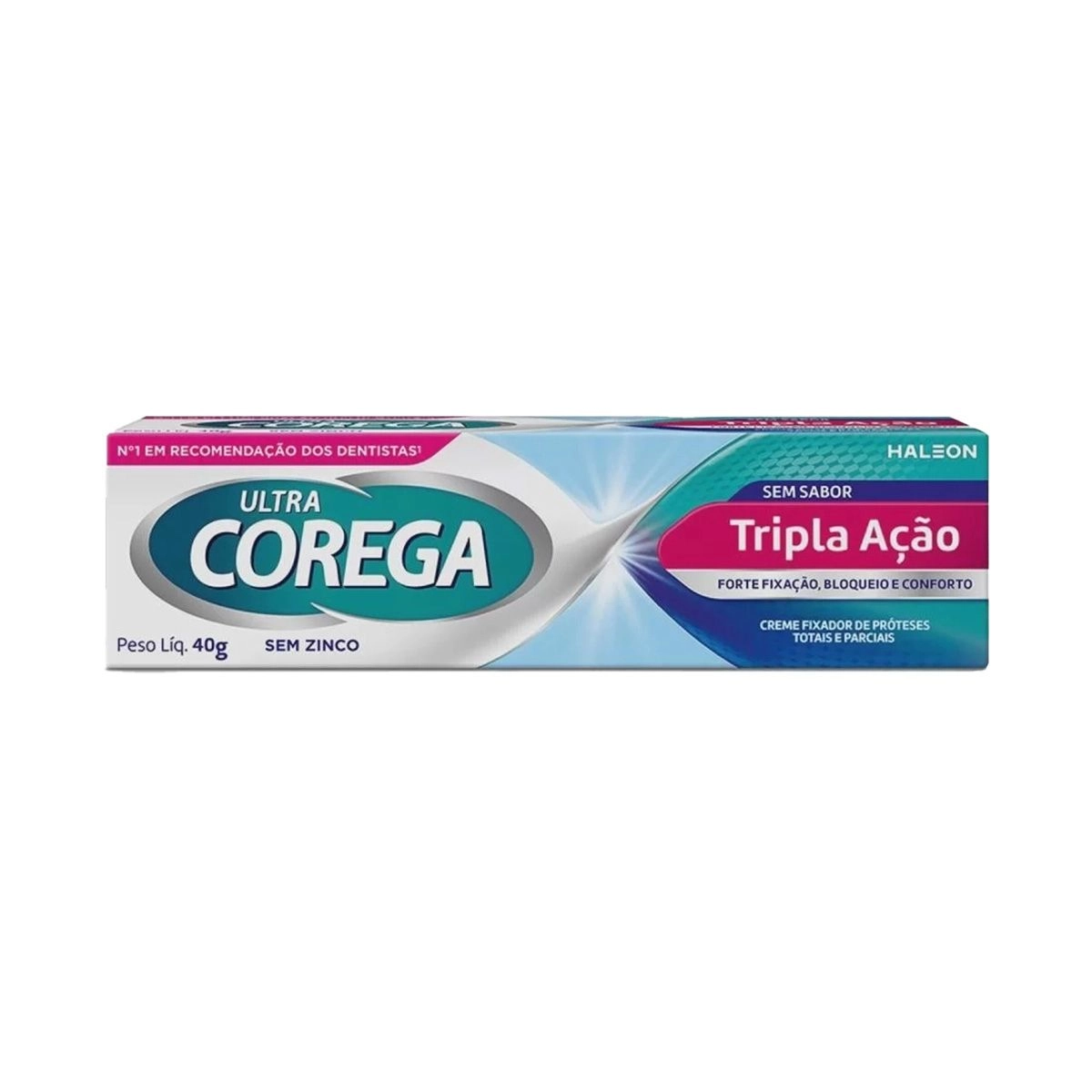 Creme Fixador De Dentadura Ultra Corega Tripla Ação Sem Sabor Com 40g