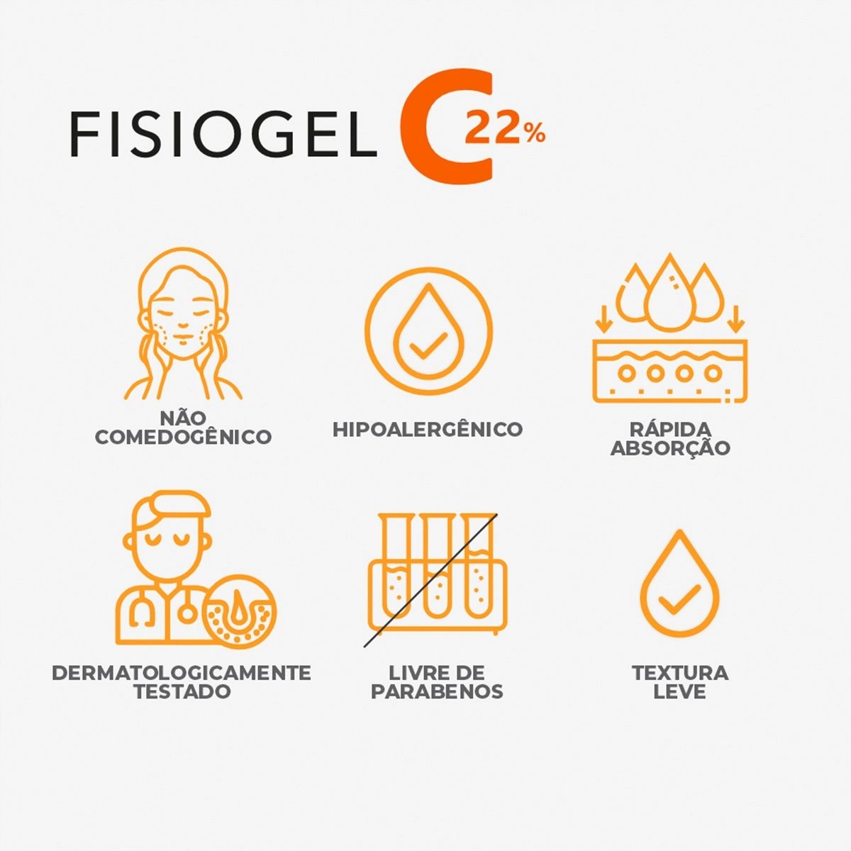 Sérum Facial Anti-idade Fisiogel Vitamina C Antioxidante e Pró-Colágeno Com 30ml