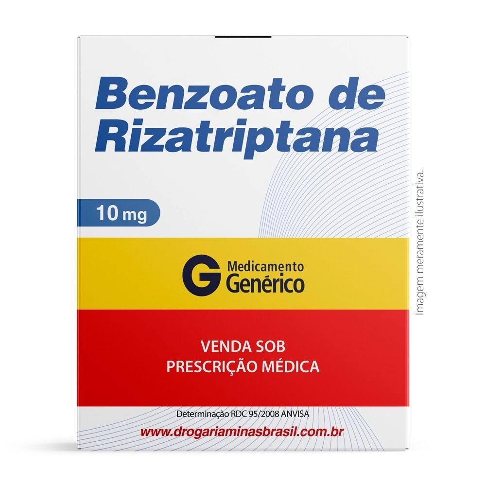 Benzoato de Rizatriptana 10mg Com 2 Comprimidos Genérico Zydus