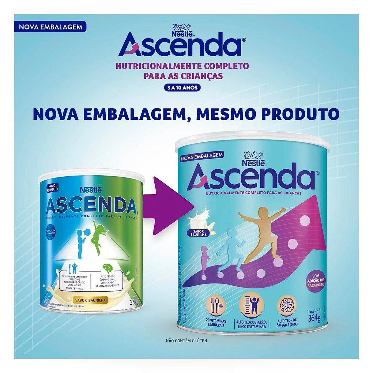 Suplemento Alimentar Infantil Ascenda Baunilha 364g