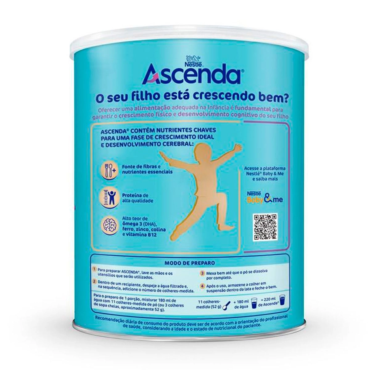 Suplemento Alimentar Infantil Ascenda Baunilha 364g
