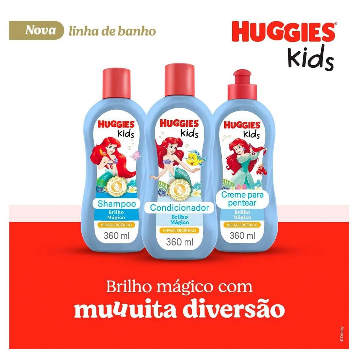 Creme Para Pentear Infantil Huggies Kids Brilho Mágico Com 360ml