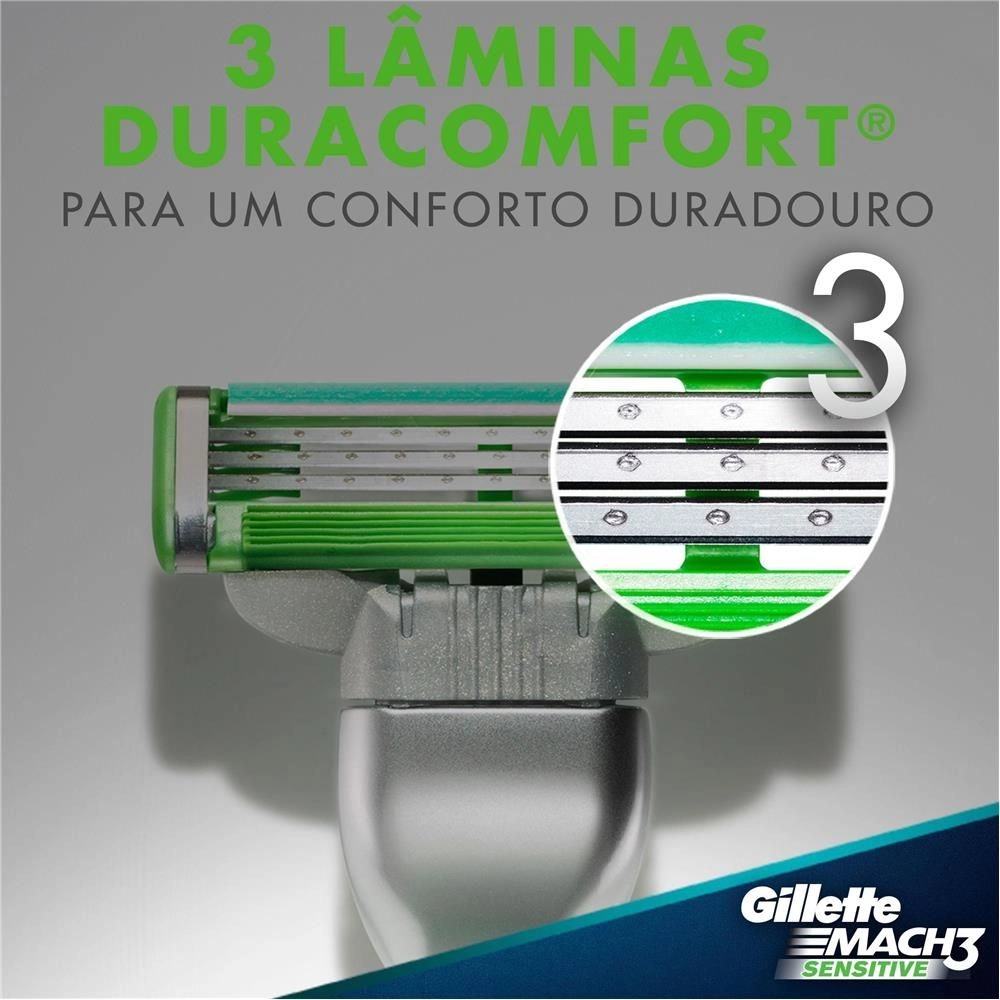Aparelho Gillette Mach3 Sensitive Recarregável C/1