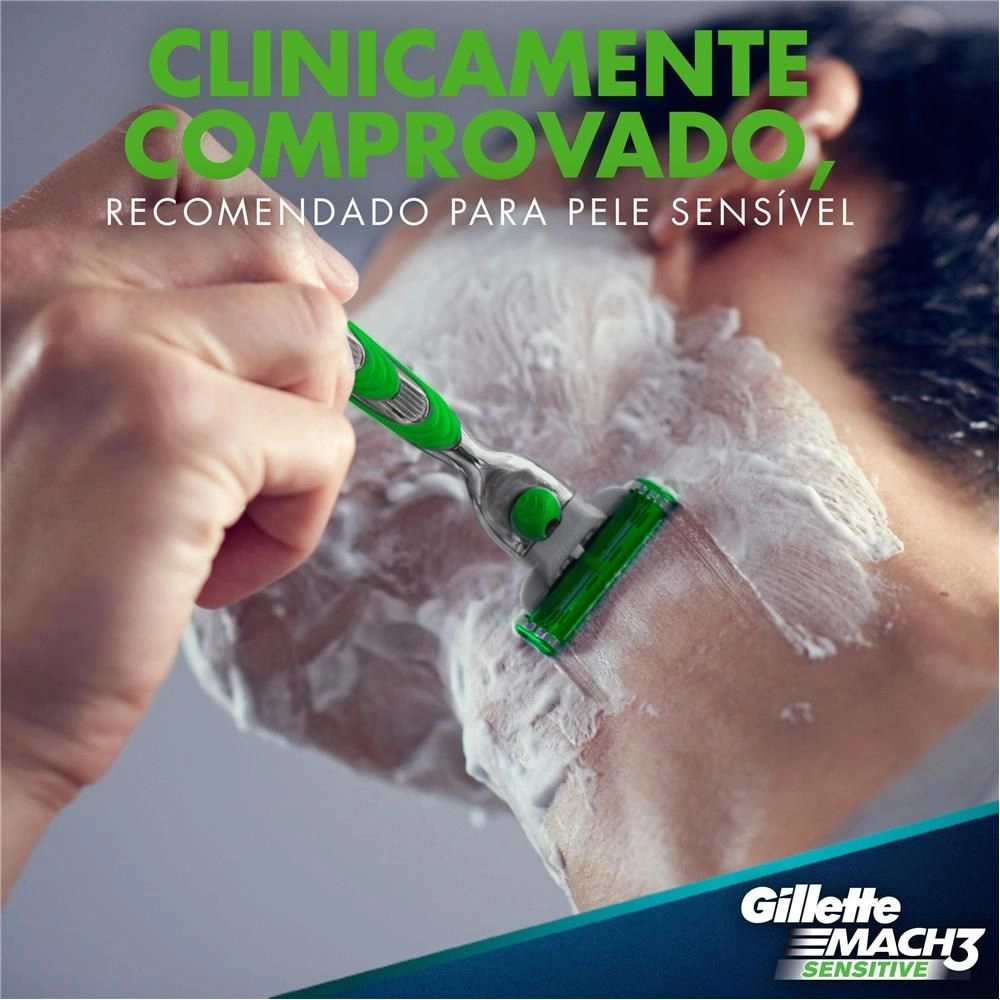Aparelho Gillette Mach3 Sensitive Recarregável C/1