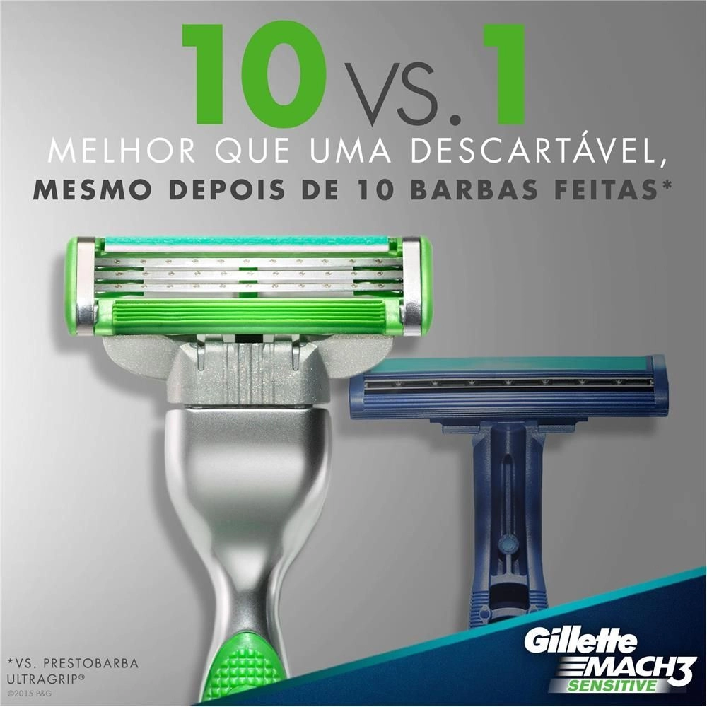 Aparelho Gillette Mach3 Sensitive Recarregável C/1