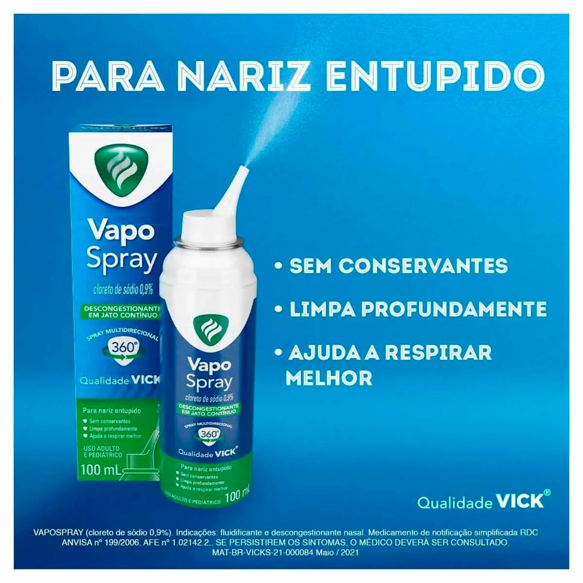 Vick Vapo Spray Descongestionante Nasal Com 100ml