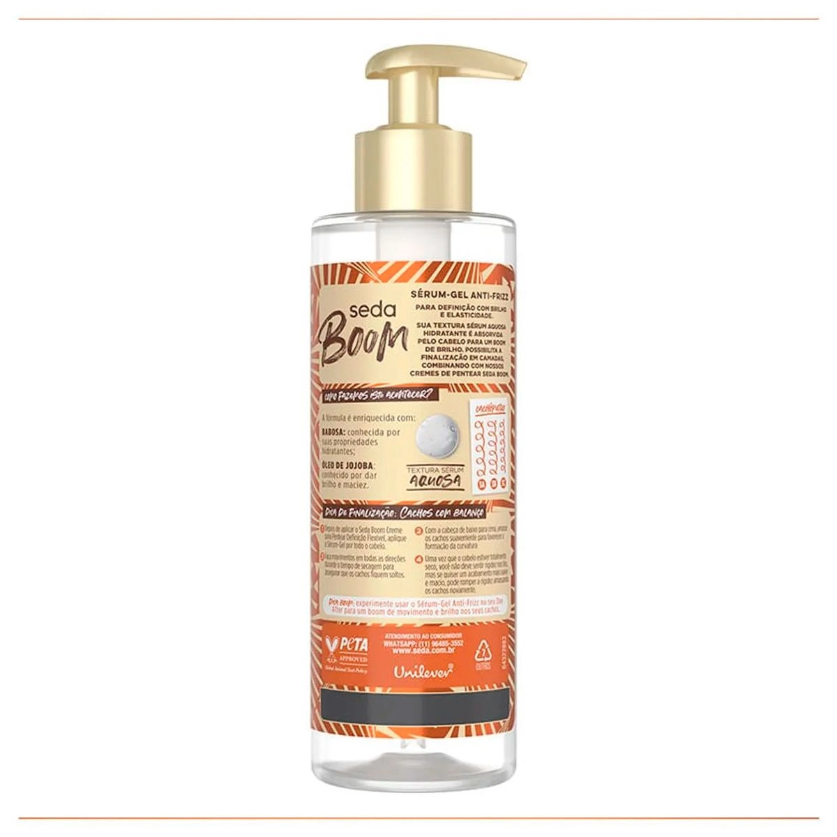 Sérum Gel Antifrizz Seda Boom Definição Flexível Com 190ml