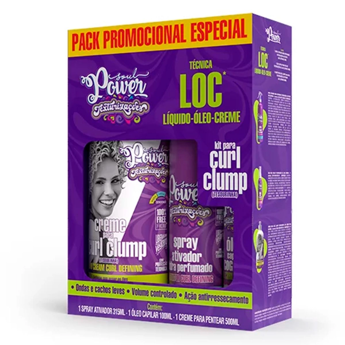 Kit Soul Power Texturizações Curl Clump Tesourinha Técnica LOC