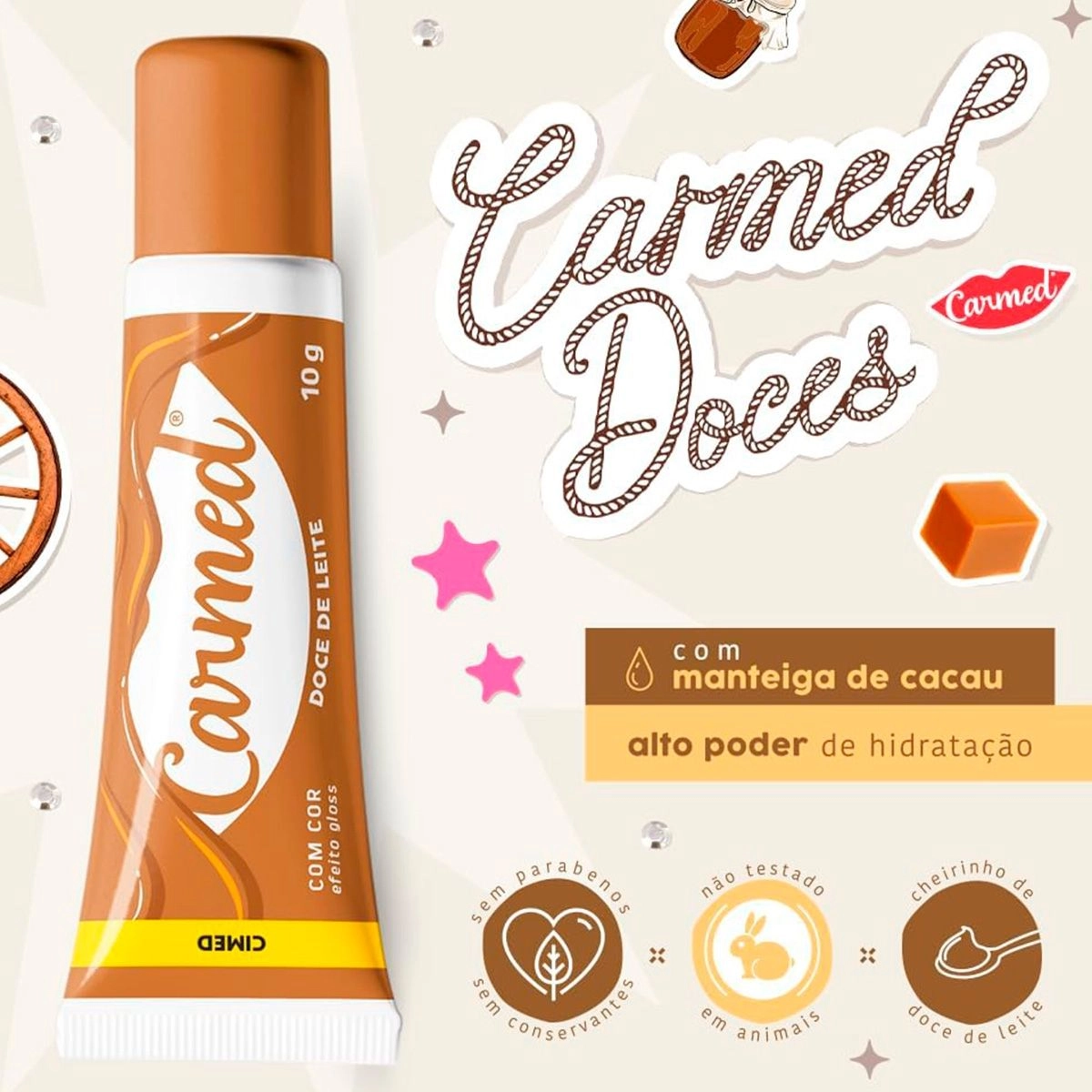Carmed Doce de Leite Hidratante Labial 10g