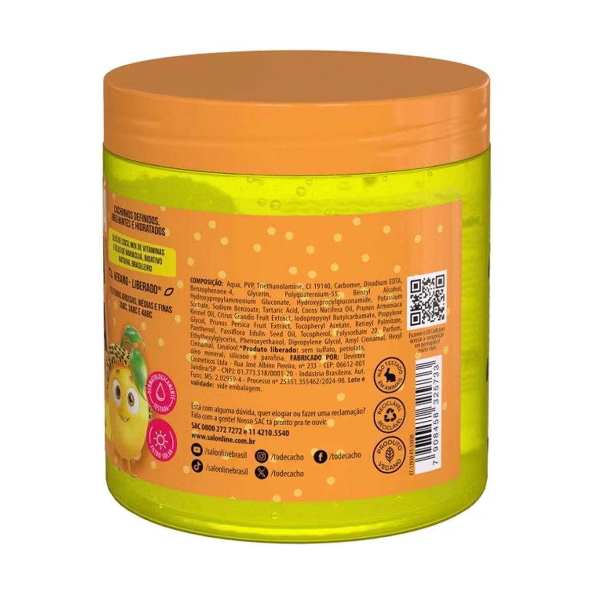 Gelatina Maracujá Hidratante #todecacho Kids Com 550g Salon Line