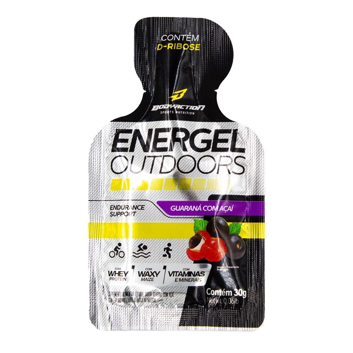 Energel Outdoors Sabor Guaraná com Açaí Sachê Com 30G BodyAction