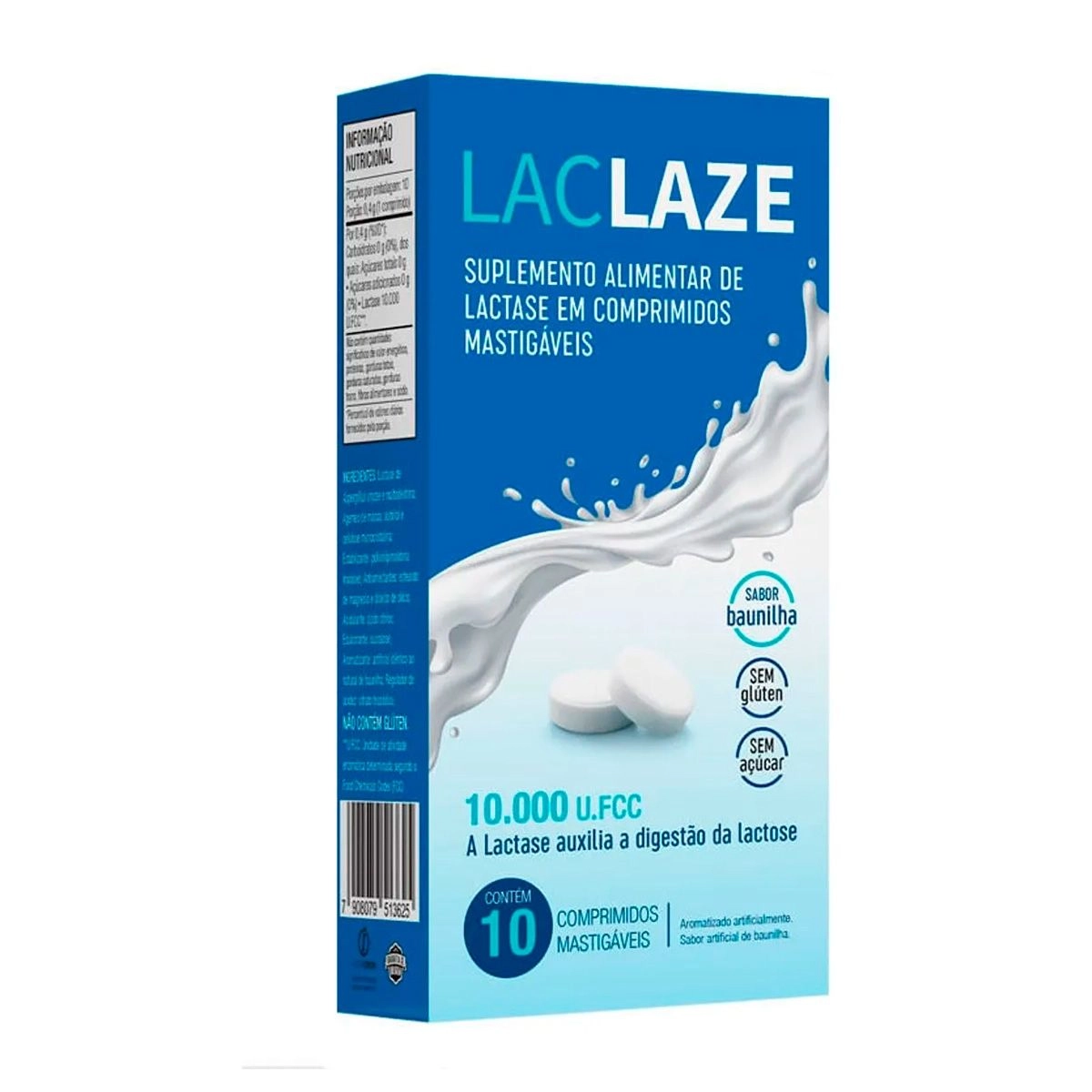 Laclaze 10.000 U.Fcc Com 10 Comprimidos Mastigáveis