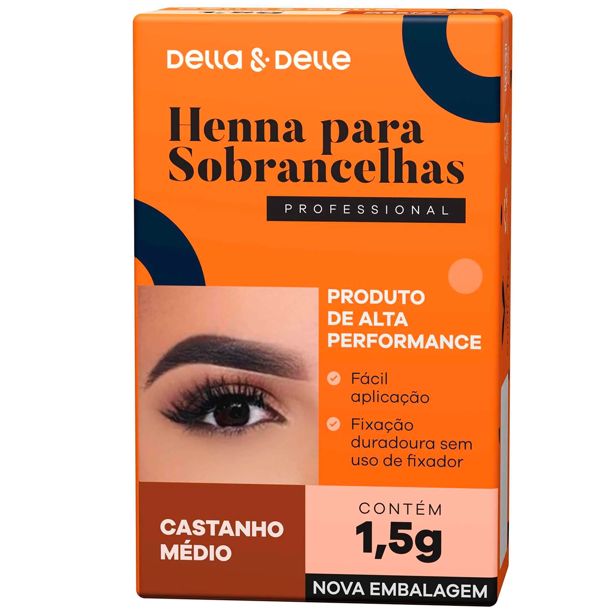 Henna Para Sobrancelhas Castanho Médio 1,5g Della E Delle