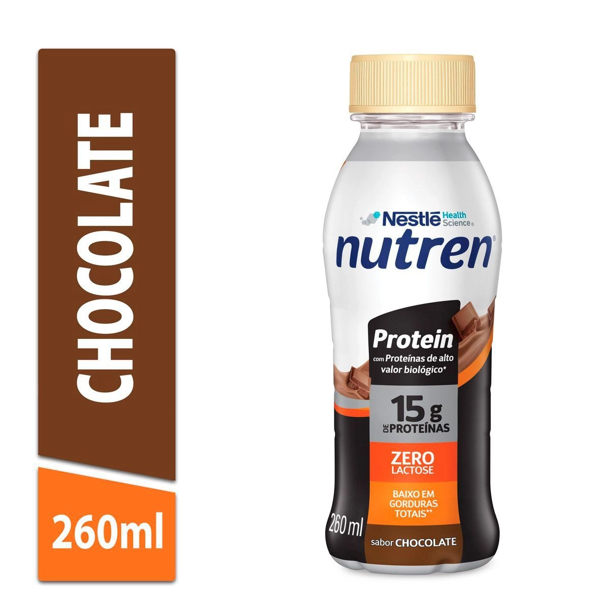 Bebida Láctea Nutren Protein 15g de Proteínas Chocolate 260ml
