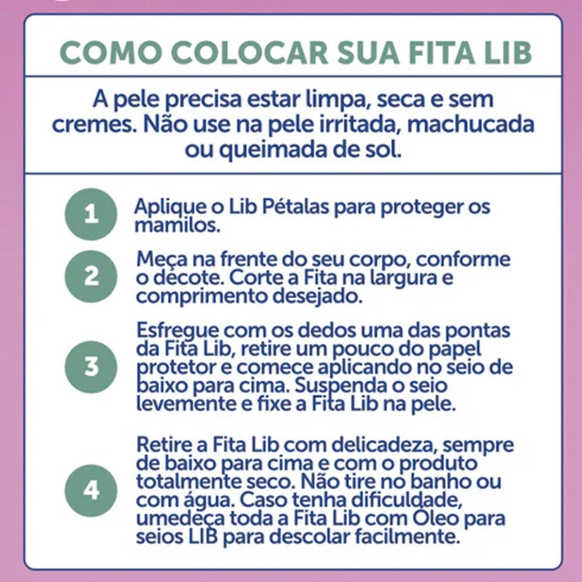 Fita Lib para Seios 1 rolo 9cm x 5m + 5 pares Lib Pétalas