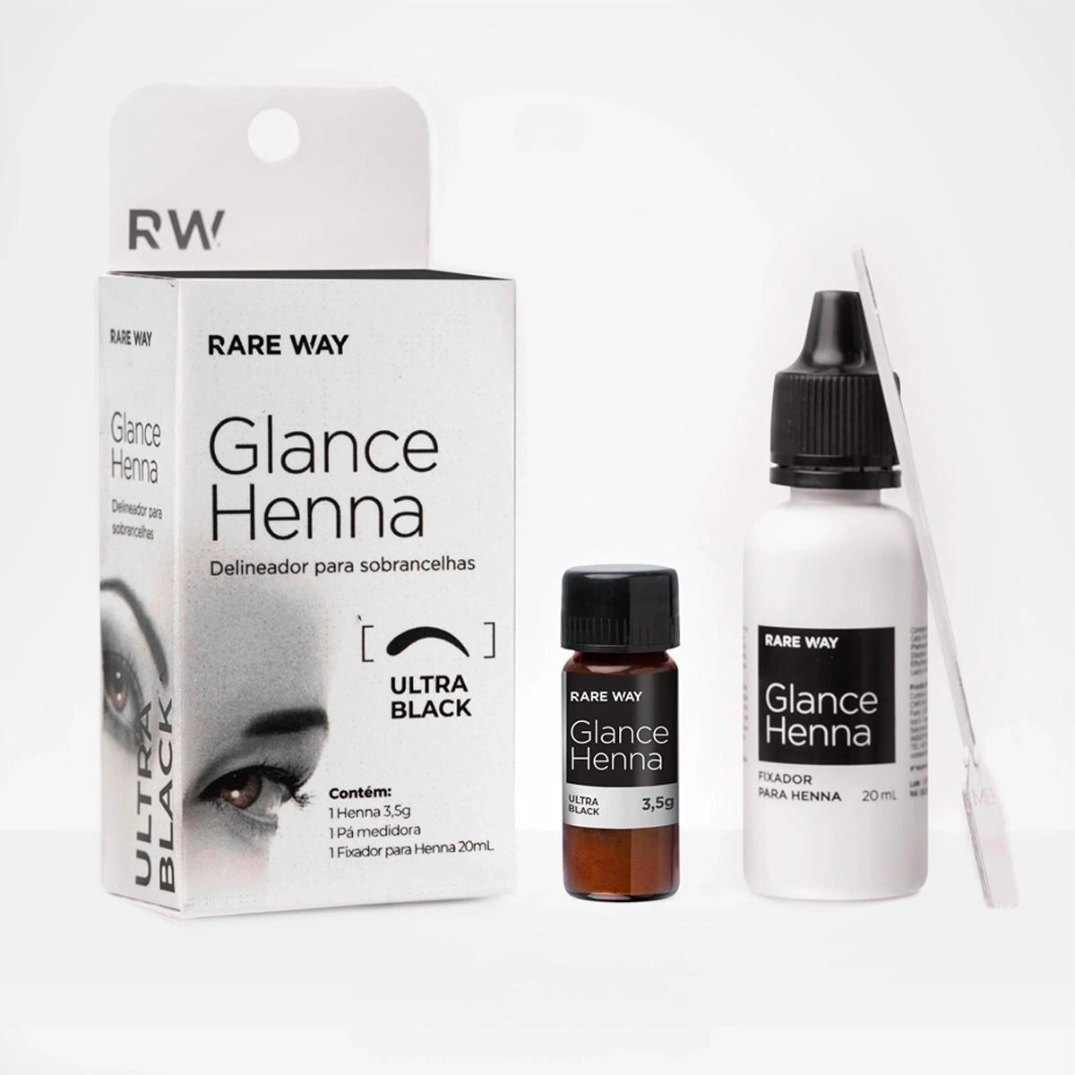 Kit Glance Henna 3,5g Ultra Black Rare Way