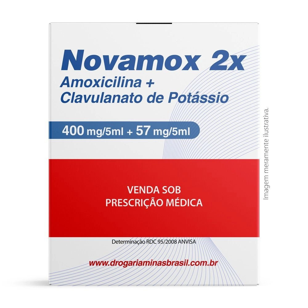 Novamox 2X 400mg + 57mg/5ml Suspensão 70ml Ache