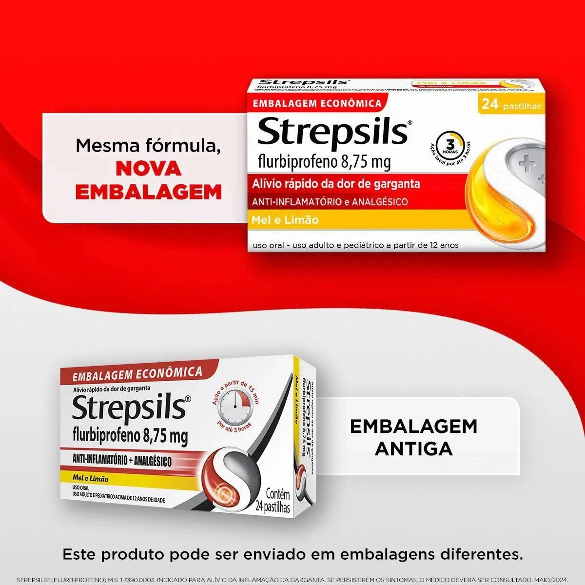 Pastilhas Strepsils 8,75mg Mel E Limão 24 Unidades Reckitt Benckiser